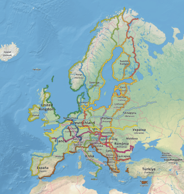 Eurovelo Karte