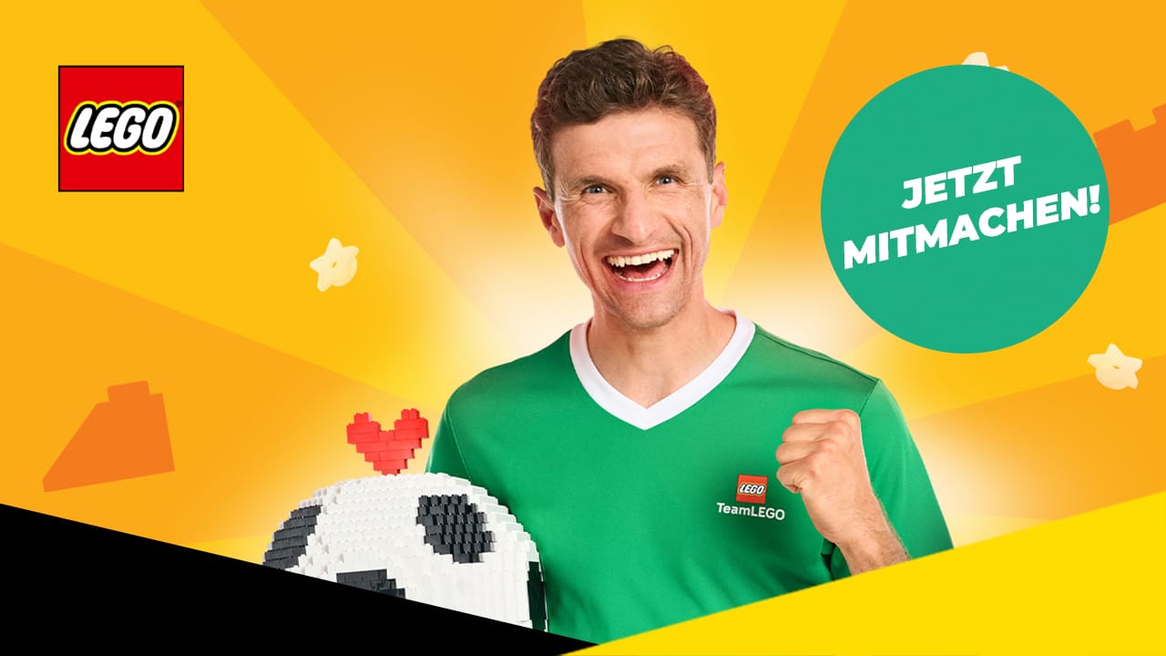 Gewinne mit LEGO® ein Meet & Greet mit Fußballstar Thomas Müller