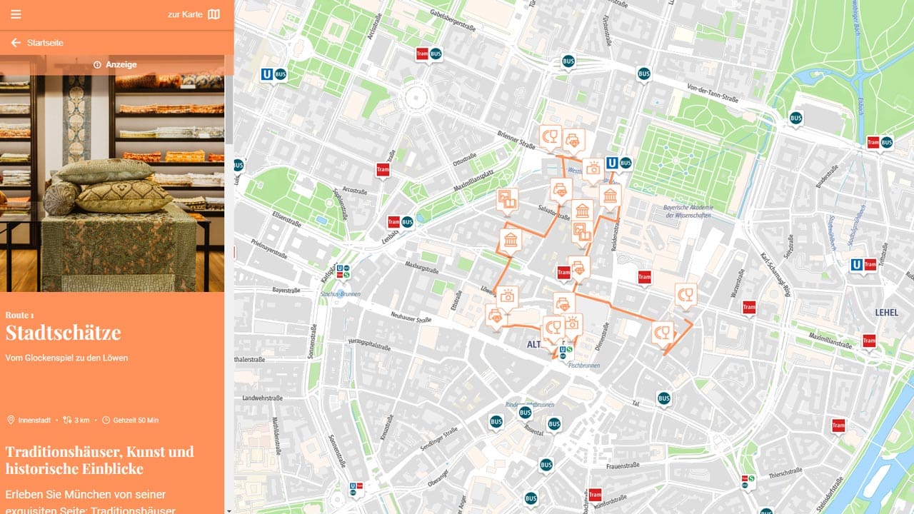 Neue interaktive Web-App für Münchner Innenstadt startet